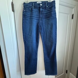 PAIGE Cindy - Dark Blue Straight Leg Jeans Size 28